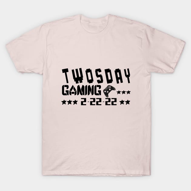 Twosday gaming lovers Fev 22nd 2022 T-Shirt by Top Art